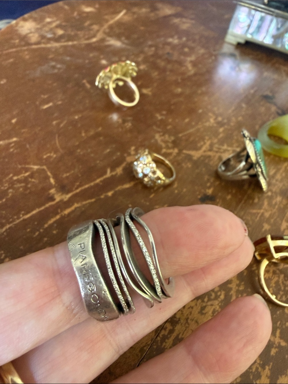 Vintage Set of 7 Sterling Pianegonda Rings